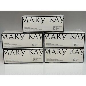 5X New Box of‎ 10 Mary Kay Clear Acrylic Lipstick Caps *50 TOTAL CAPS*